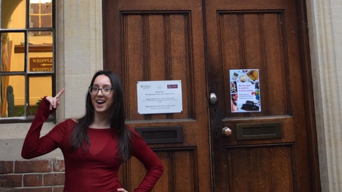Sophie Tallon standing in front of the HPS Building