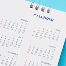 Calander on blue background